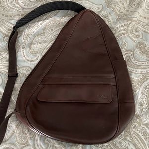 Brown leather side purse